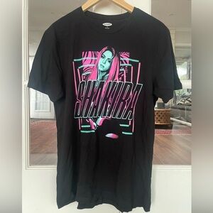 Old Navy SHAKIRA Black Tee with Pink and Turquoise Graphic size M